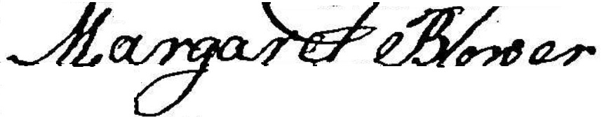 Margaret Blower signature 1790
